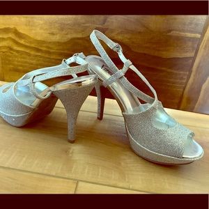 Silver formal heels